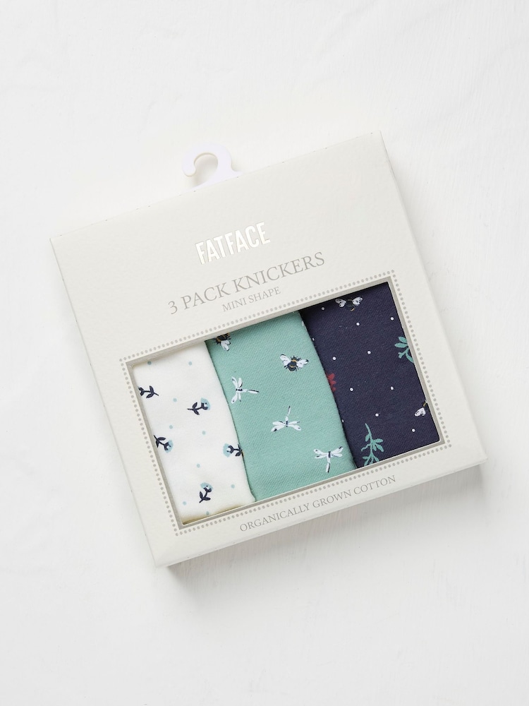 FatFace Bee Floral Mini Knickers 3 Pack - Image 2 of 2 FatFace Bee Floral Mini Knickers 3 Pack - Image 2 of 2