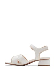 Clarks White Leather Serina35 Cross Sandals - Image 2 of 7