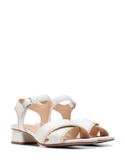 Clarks White Leather Serina35 Cross Sandals - Image 3 of 7
