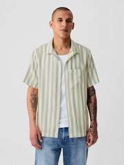 Gap Green Textured Resort Short Sleeve Shirt - Image 2 of 5