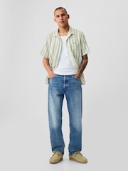 Gap Green Textured Resort Short Sleeve Shirt - Image 4 of 5