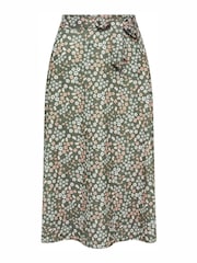 PixieGirl Petite Green Blue Ditsy Floral Print Midi Skirt - Image 5 of 5