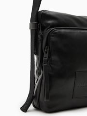 AllSaints Black Steppe Leather Messenger Bag - Image 5 of 6