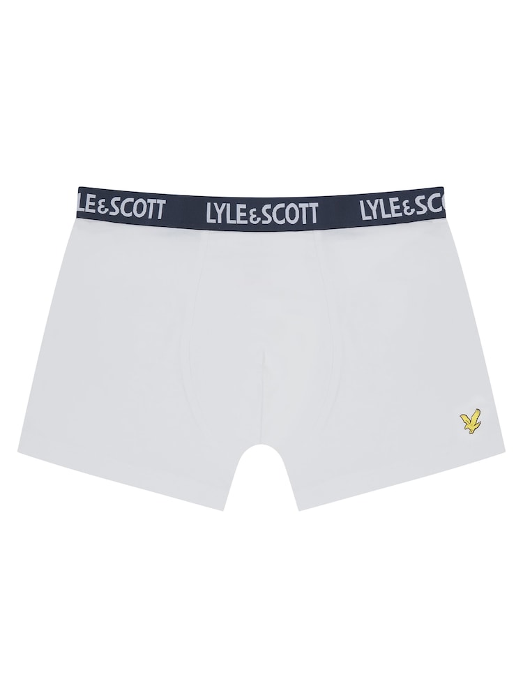 Lyle & Scott White Underwear Boys Markus Trunks 3 Pack - Image 4 of 4