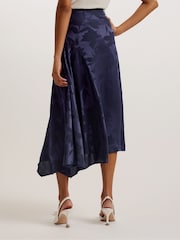 Ted Baker Blue Trebbia Asymmetric Jacquard Midi Skirt - Image 3 of 5