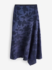 Ted Baker Blue Trebbia Asymmetric Jacquard Midi Skirt - Image 4 of 5