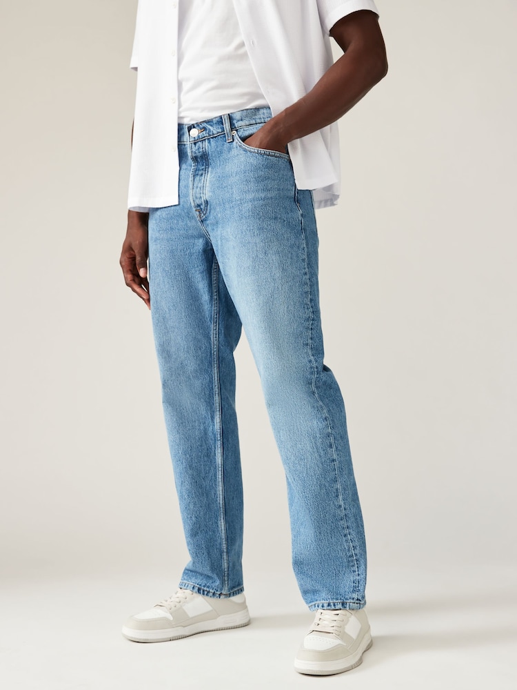 Only & Sons Blue Straight Leg Jeans - Image 1 of 7 Only & Sons Blue Straight Leg Jeans - Image 1 of 7