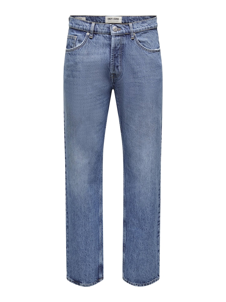 Only & Sons Blue Straight Leg Jeans - Image 6 of 7