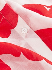 Red/White 100% Cotton Beach Shirt Cover-Up - Image 6 of 6