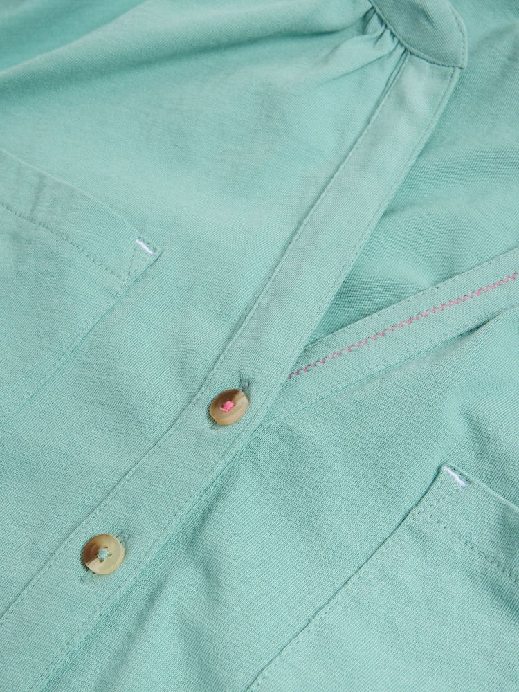 White Stuff Blue Daisy Raglan Shirt - Image 7 of 7