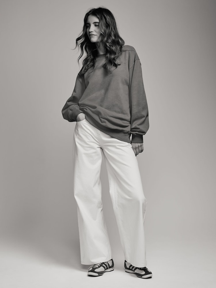 The Set Brown/Beige 2 Pack Oversized Crew Neck Sweatshirts - Image 3 of 7