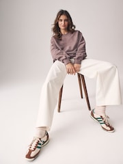 The Set Brown/Beige 2 Pack Oversized Crew Neck Sweatshirts - Image 5 of 7