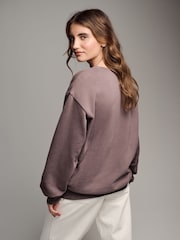 The Set Brown/Beige 2 Pack Oversized Crew Neck Sweatshirts - Image 6 of 7