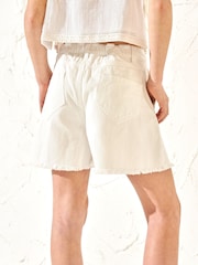 Angel & Rocket Cream Raya Embroidered Denim 100% Cotton Shorts - Image 2 of 6
