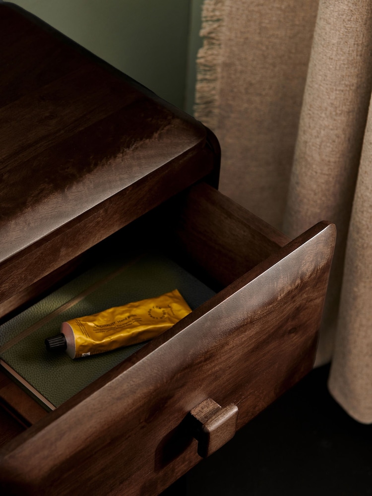 MADE.COM Brown Payton Mango Wood Bedside Table - Image 4 of 4