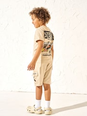 Angel & Rocket Cream 100% Cotton Minecraft Back Print T-Shirt - Image 2 of 6
