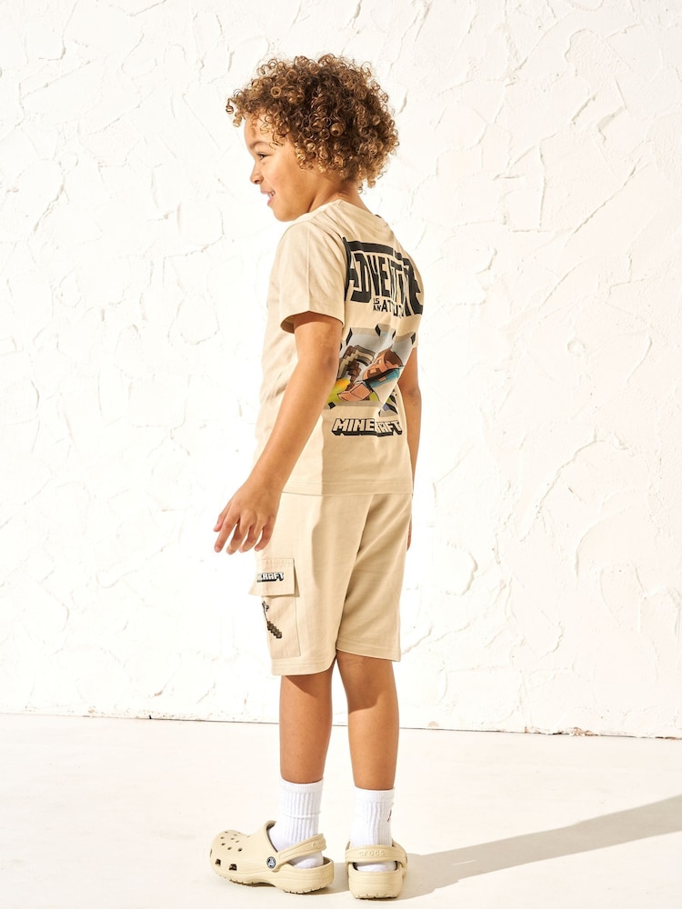 Angel & Rocket Cream 100% Cotton Minecraft Back Print T-Shirt - Image 2 of 6