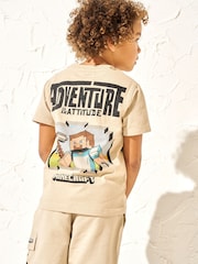 Angel & Rocket Cream 100% Cotton Minecraft Back Print T-Shirt - Image 3 of 6