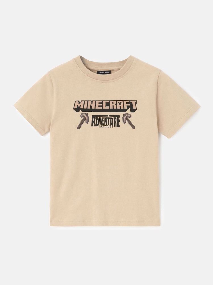 Angel & Rocket Cream 100% Cotton Minecraft Back Print T-Shirt - Image 4 of 6