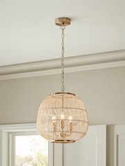 Natural Tahiti 3 Light Chandelier Ceiling Light Fitting - Image 1 of 5