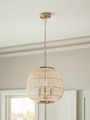 Natural Tahiti 3 Light Chandelier Ceiling Light Fitting - Image 2 of 5