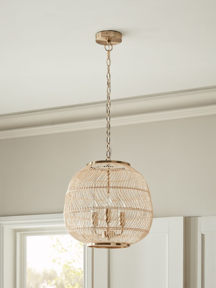 Natural Tahiti 3 Light Chandelier Ceiling Light Fitting - Image 2 of 5