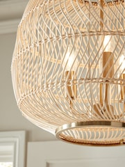 Natural Tahiti 3 Light Chandelier Ceiling Light Fitting - Image 3 of 5