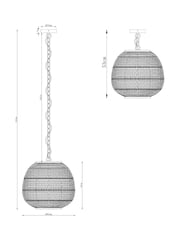 Natural Tahiti 3 Light Chandelier Ceiling Light Fitting - Image 4 of 5