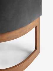 Distressed Faux Leather Black Brady Dark Wood Leg Dining Chair - Image 10 of 10