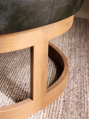 Distressed Faux Leather Black Brady Dark Wood Leg Dining Chair - Image 5 of 10