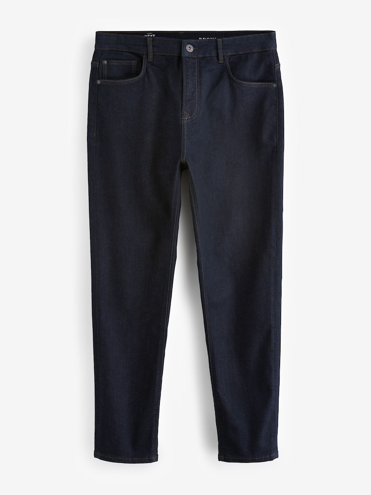 Bleu indigo rincé - Jean stretch classique coupe fuselée régulière - Image 8 of 12