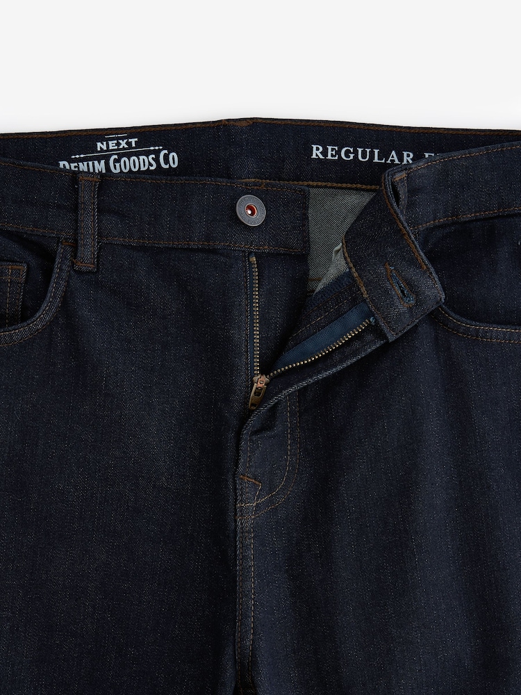 Bleu indigo rincé - Jean stretch classique coupe fuselée régulière - Image 9 of 12