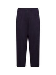 Yours Curve Blue Pleated Front Wide Leg Trousers - Image 4 of 5