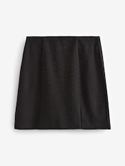 Black Ponte Sparkle Mini Skirt - Image 4 of 7