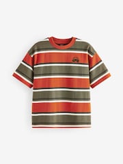 Green/Rust Relaxed Fit Stripe Heavyweight Short Sleeve T-Shirt (3-16yrs) - Image 1 of 4