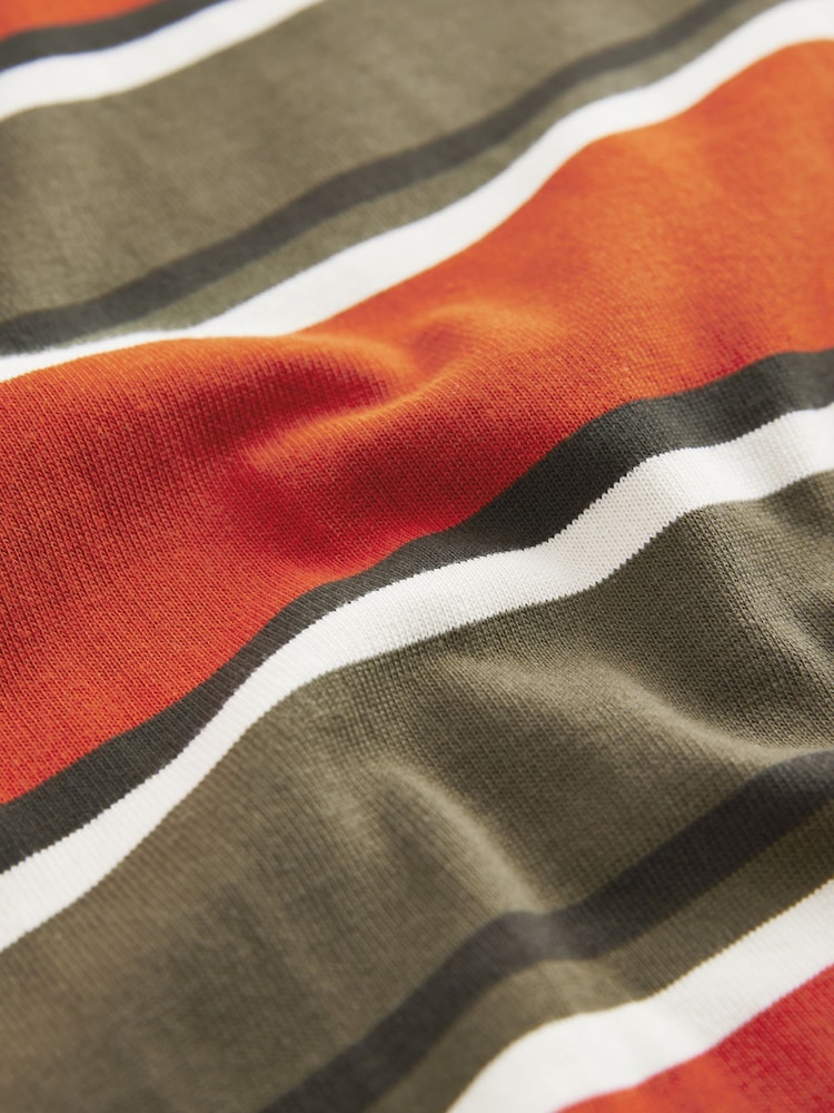 Green/Rust Relaxed Fit Stripe Heavyweight Short Sleeve T-Shirt (3-16yrs) - Image 4 of 4