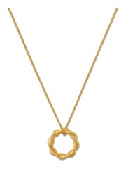 Orelia London 18k Gold Plating Twist Textured Open Circle Necklace - Image 2 of 2