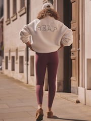 self. Burgundy High Waist Leggings - Image 1 of 8
