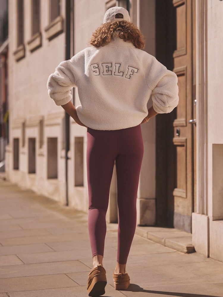 self. Burgundy High Waist Leggings - Image 1 of 8