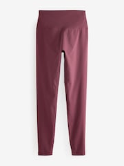 self. Burgundy High Waist Leggings - Image 6 of 8