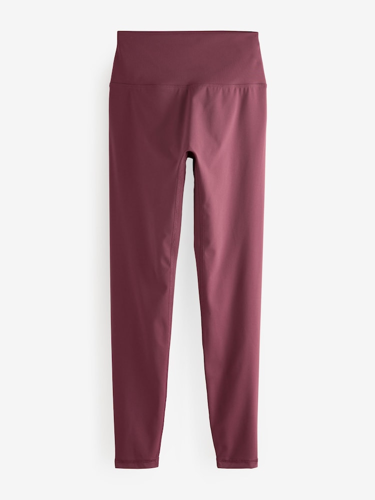 self. Burgundy High Waist Leggings - Image 6 of 8