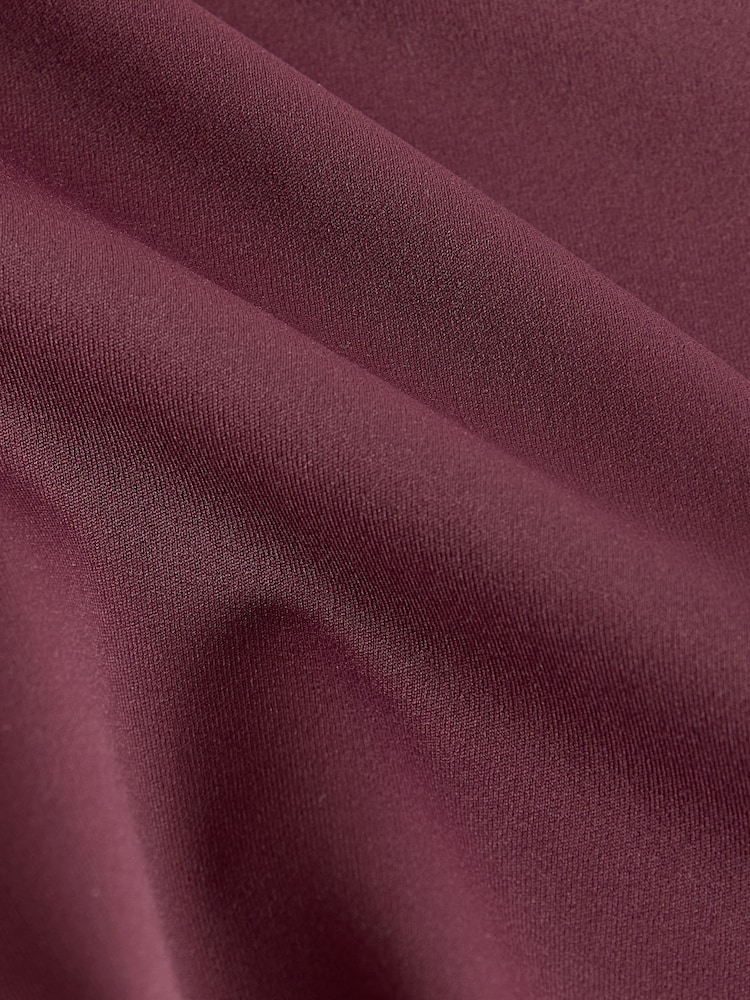 self. Burgundy High Waist Leggings - Image 7 of 8