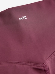 self. Burgundy High Waist Leggings - Image 8 of 8