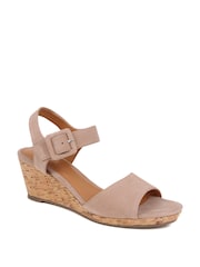 Jones Bootmaker Beige Grazina Leather Wedges - Image 3 of 6