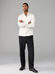 Ivory White Regular Fit EDIT Satin Long Sleeve Shirt - Image 2 of 8