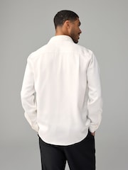 Ivory White Regular Fit EDIT Satin Long Sleeve Shirt - Image 4 of 8