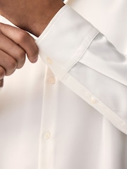Ivory White Regular Fit EDIT Satin Long Sleeve Shirt - Image 5 of 8