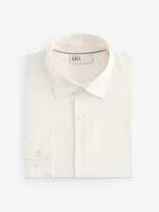 Ivory White Regular Fit EDIT Satin Long Sleeve Shirt - Image 6 of 8