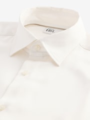 Ivory White Regular Fit EDIT Satin Long Sleeve Shirt - Image 7 of 8