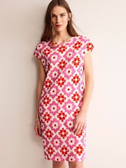 Boden Pink 100% Cotton Leah Jersey T-Shirt Dress - Image 1 of 5
